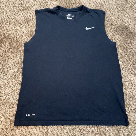 Nike Black Tank Top T Shirt Men Size Medium - Picture 1 of 4